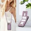 For iPhone 16 Pro Case Card Holder Kickstand Leather+TPU Phone Cover with Shoulder Strap