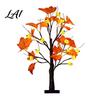Harvest Festival Party Ornaments Halloween Maple Leaf Artificial Tree Light 12 LED Glowing Eyeballs/Ghost Battery Powered Seasonal Decorative