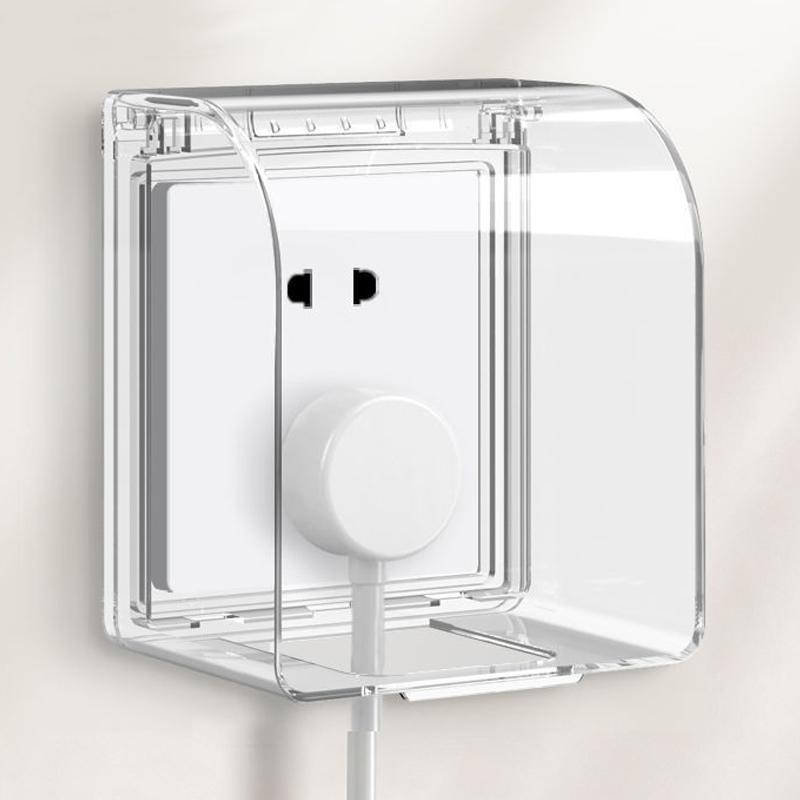 Wall-Mounted Switch Protective Cover Self-Adhesive Enlarged Plastic Socket Waterproof Box 86 Type Electric Plug Cover Bathroom