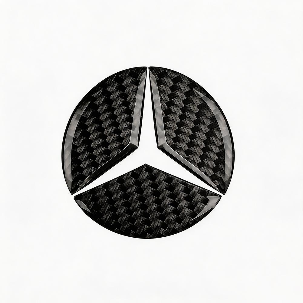 MEA4 Car Interior Carbon Fiber Steering Wheel Emblem Trim Cover Accessories For Mercedes-Benz GLC X253 X254 C-Class W205 W206 A-Class