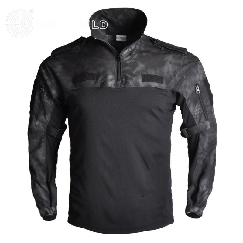 Tactical Camo Long Sleeve Training Shirt Hiking Camping Running Sports