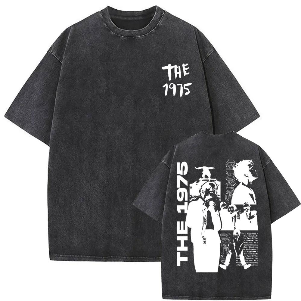 Gewaschenes Vintage The about You Grafik-T-Shirt Lustig sein in einer Fremdsprache T-Shirts Herren Retro Alternative Rock T-Shirts
