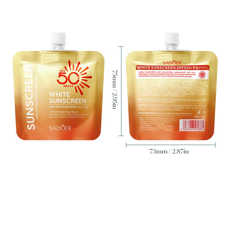 Crema solare SPF50 + 30g SADOER protezione UV crema solare non grassa