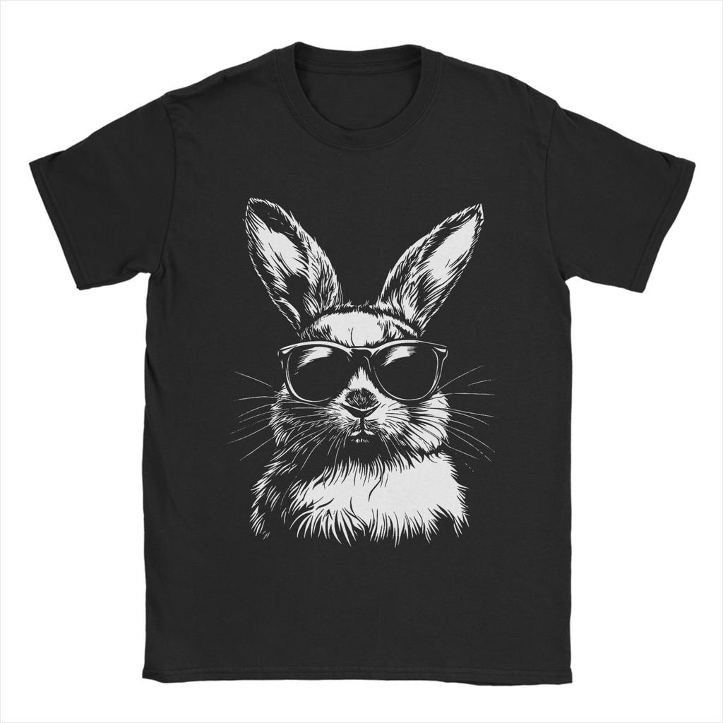 Happy Easter Bunny Rabbit Face T Shirt Summer  Trendy Cool T Shirts Men Pure Cotton O Neck Clothing Short Sleeve Tshirt
