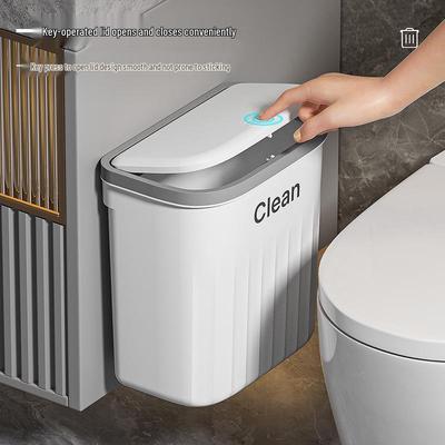Pattumiera a Pedale con Coperchio Ribaltabile, Grande Capacità, da Parete per Bagno e Cucina
