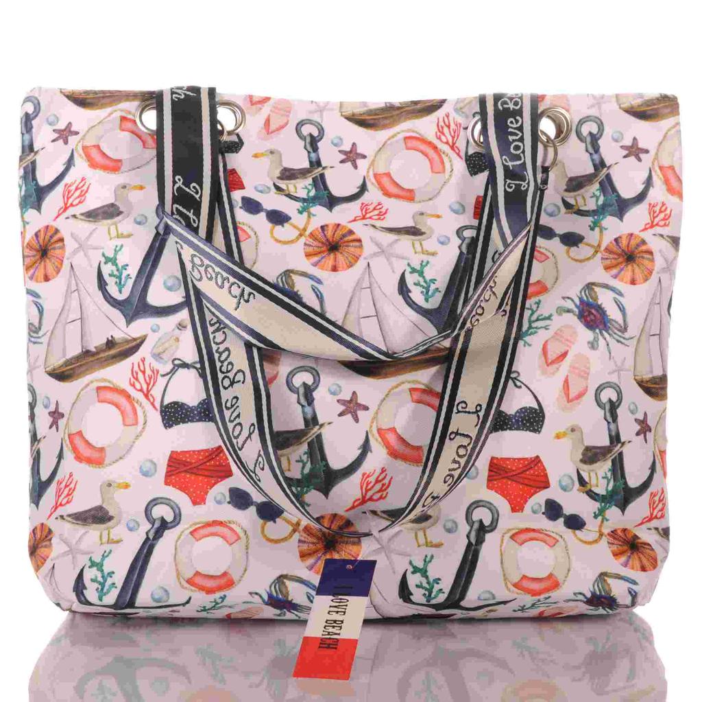 Strandtasche mit Reißverschluss – Maritimes Design