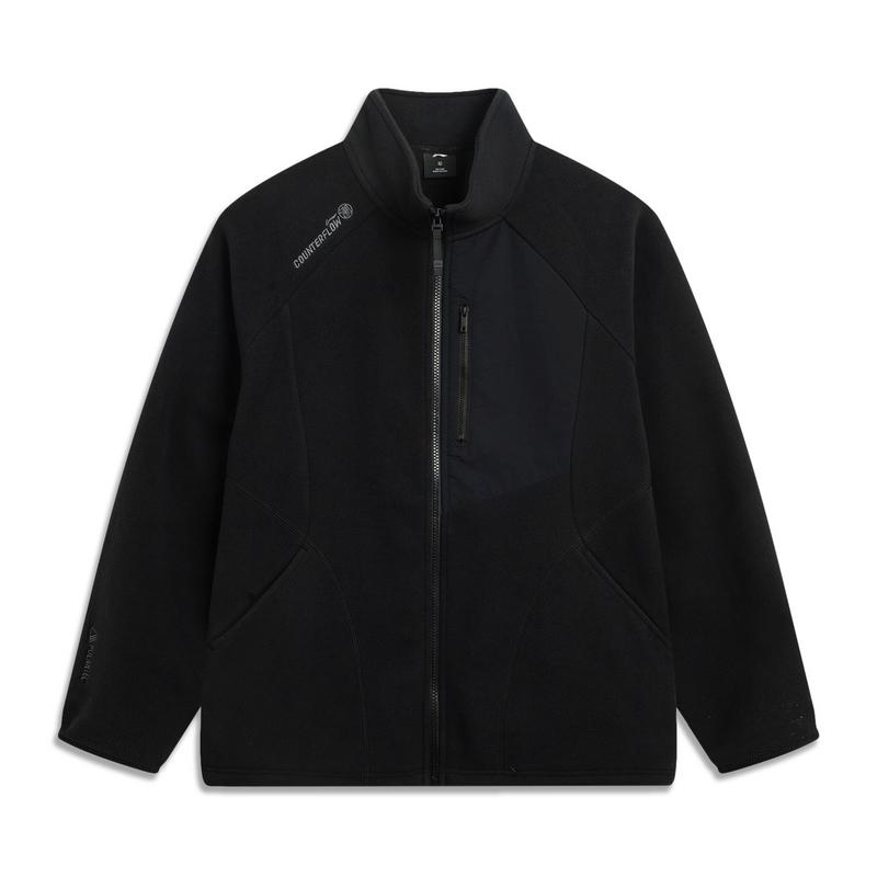 Li Ning Velvet Jackets Men s Black Stand Collar Thickened AWDV917-1 XXL