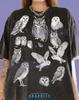 Owls Bird Lover Nocturnal Wildlife Vintage Sketch Nature Ornithology Comfort Colors® Tshirt, Night Birds Forest Animals Celestial Tees