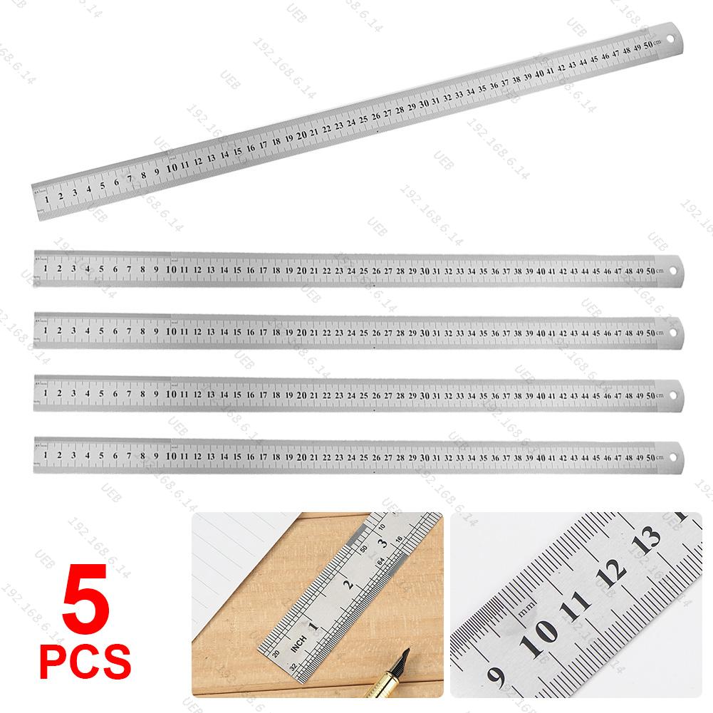 Metal Straight Ruler Stainless Steel Ruler Stationery Drafting Supplies Hand Tools Precision Double Sided Measuring Tool