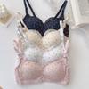 Underwear Women's Japanese Small Fresh Floral No Steel Ring Small Chest Gathering Comfortable Breathable Thin Girl Student Bra Cover