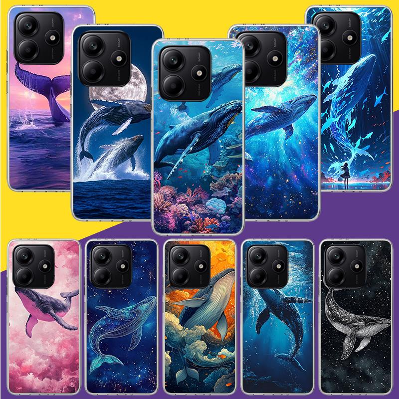 Humpback Whale Sea Giant Phone Case For Xiaomi Redmi Note 15 14 13 12S 12 Pro Plus 11S 11E 11 11T 10S 10 Art Soft Pattern Cover