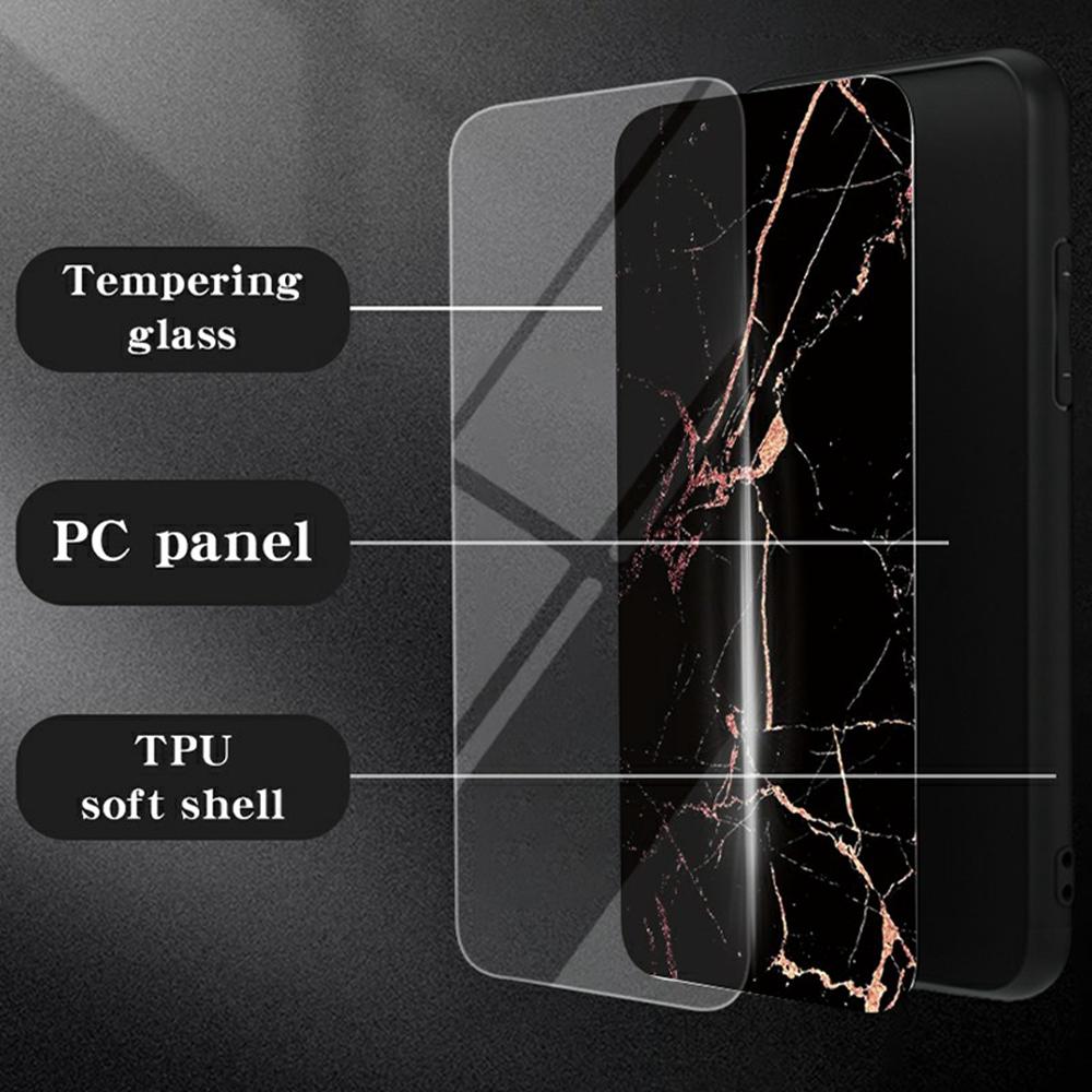 For Xiaomi Poco F7 Ultra 5G/Redmi K80 Pro 5G Case Marble Pattern Tempered Glass+PC+TPU Protective Phone Cover
