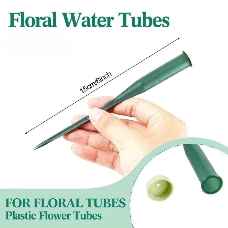 Latest Models 60 PCS Floral Water Tubes with Rubber Caps Fresh Flower Water Tubes for Garden Bouquet Stem Supplies Florist