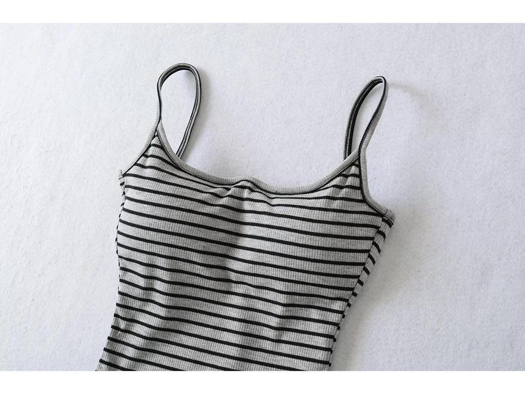 Hongkongský retro šik pruhovaný top pro ženy - Slim fit jarní/letní módní vesta