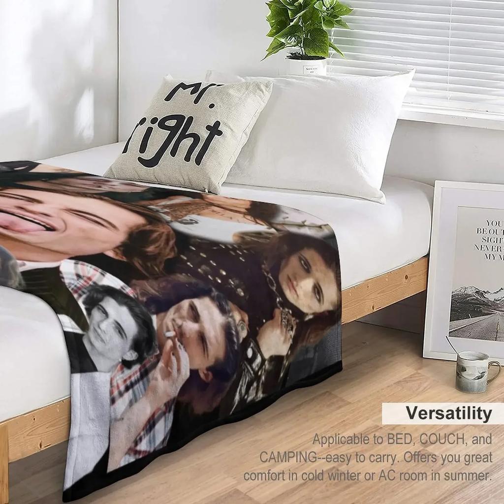 Damiano David Editing Throw Blanket sofa bed Plaid on the sofa Blankets