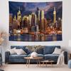 Urban Night View Hanging Cloth  Modern City Skyline Decorative Hanging Painting