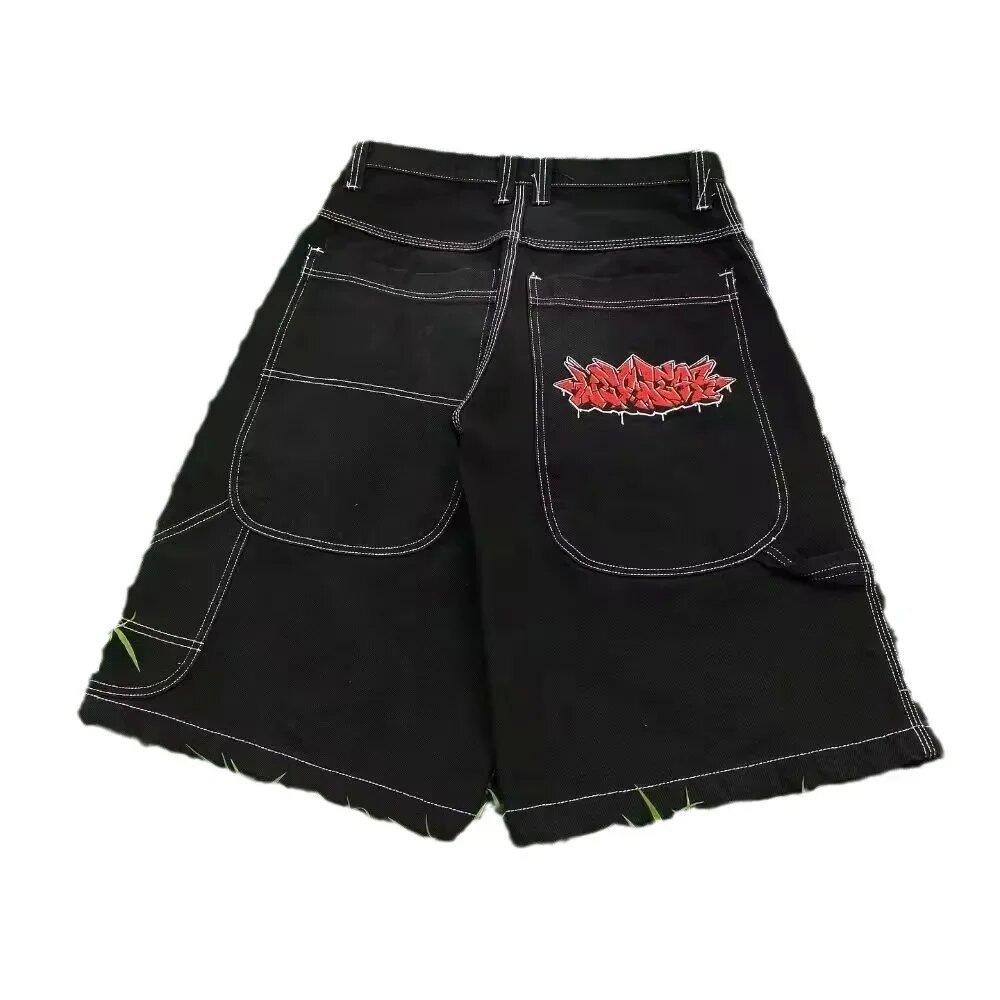 European and American high street shorts skateboard pants pattern couple hiphop hip hop denim shorts source manufacturer wholesale