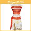 Enchanting Girls Kids Moana Princess Costume Fancy Dress And Necklace Set For Playtime Fun