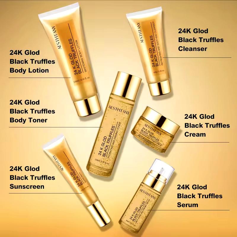 Anti-Aging Brightening And Moisturizing 24K Gold And Black Truffle Six-Piece Set A