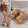 Foreign trade large size slope heel slippers women's shoes wear 2025 new summer slope heel holiday beach sandals