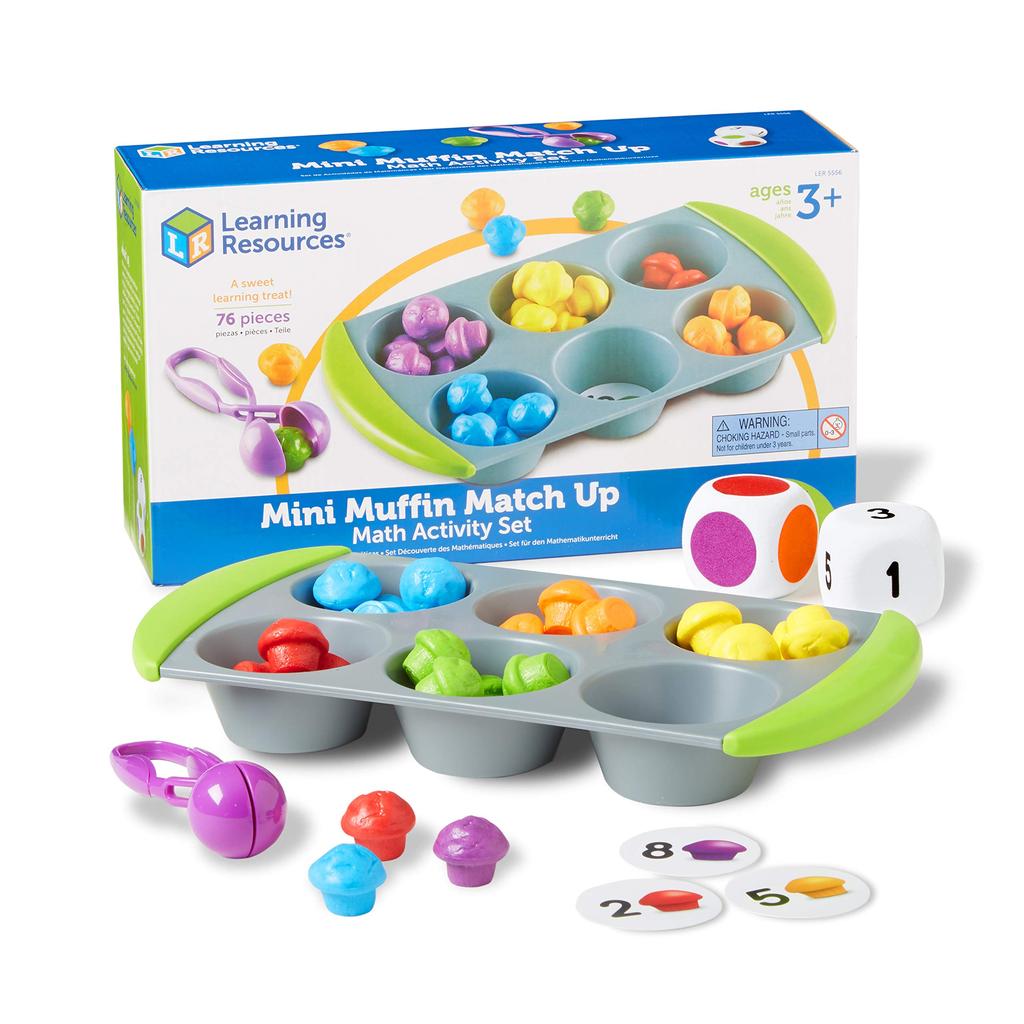 Learning Resources Fingertip Educational Divide and Count Mini Muffins Math Set LER5556, Authentic, 12.70 X 11.50 X 10.20 Inches