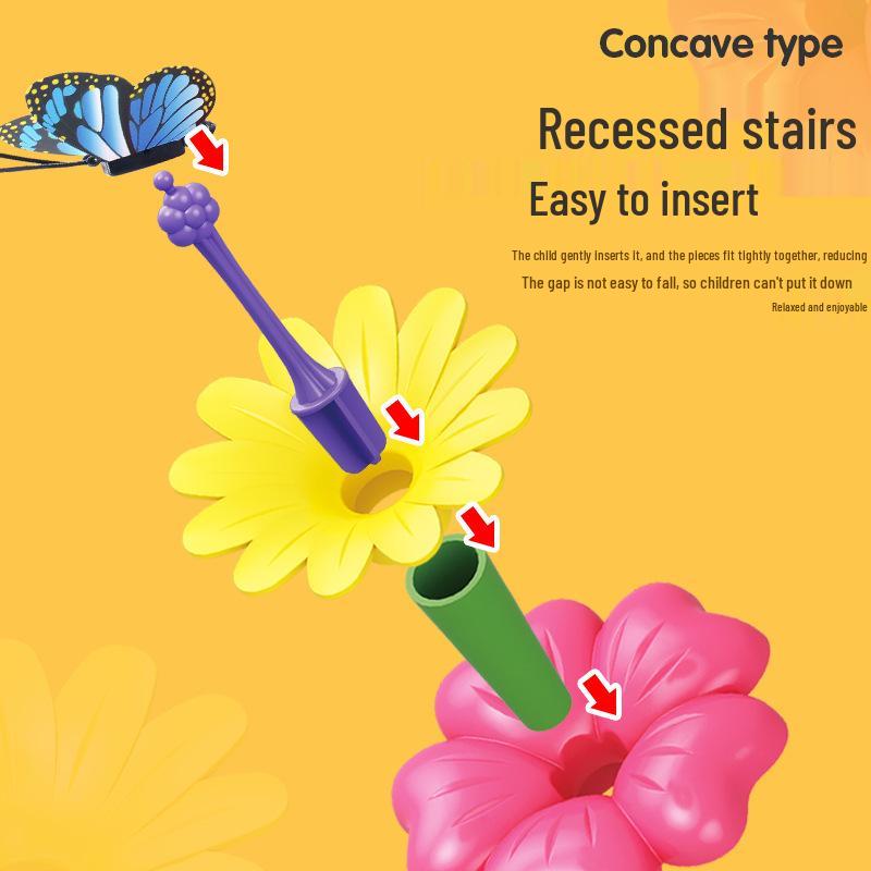 Children's Interlocking Flower Garden Building Blocks - DIY Assembly Toy Set