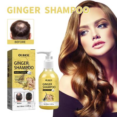 Ginger Anti-Hair Loss Shampoo 100ml - Anti-Hair Loss, Strengthens Hair, Removes Dandruff, Controls Oil, and Thickens Hair.