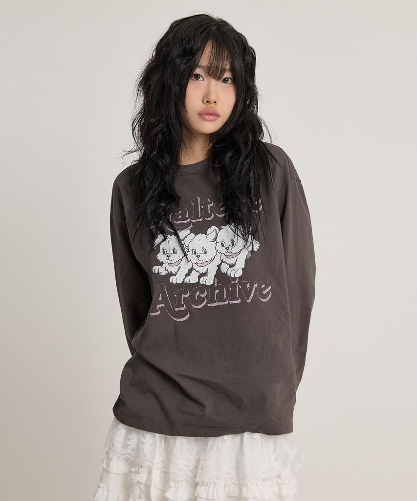 WAIKEI Maltese Archive Long Sleeve T-Shirt Ver.2 Charcoal