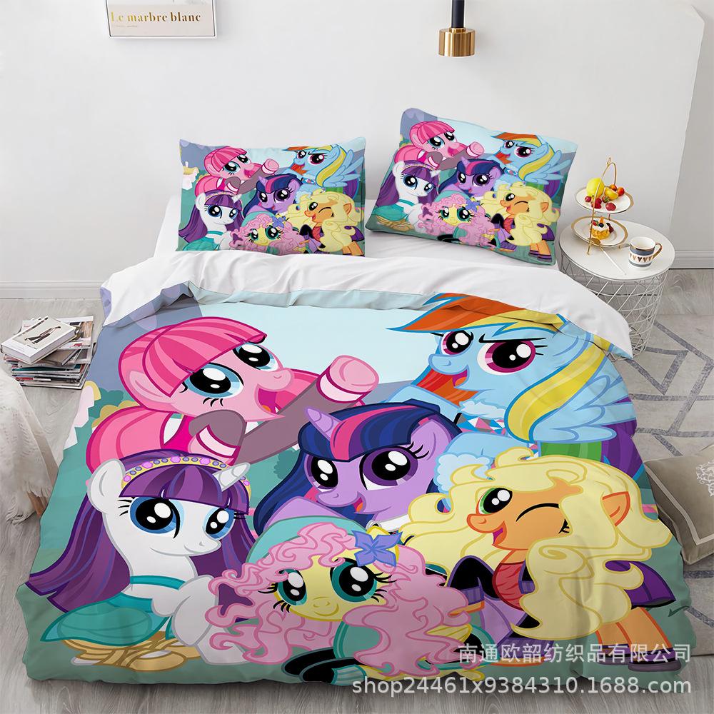 Sady povlečení My Little Pony Přikrývka Prošívaná přikrývka Přehoz na postel Povlak na peřinu Povlak na polštář Sady 2-3 kusů Dětské Velikosti pro dospělé Domácí dekorace