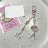 Stylish Acrylic Alloy Keyring Beaded Keychain Accessory for Phones and Purses