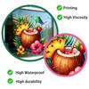 Summer Beach Window Cling Reusable Coconut Drink Pineapple Flower Static PVC Sticker Removable Hawaiian Tropical Theme Glass Decals for Living Room