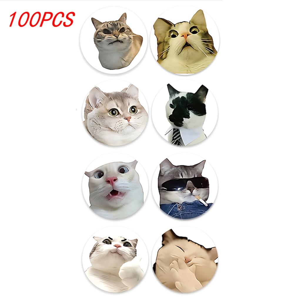 100-500pcs Cartoon Meme Cat Stickers For School Reward Stickers Classroom Decoration Encouragement Sticker For Student Teacher