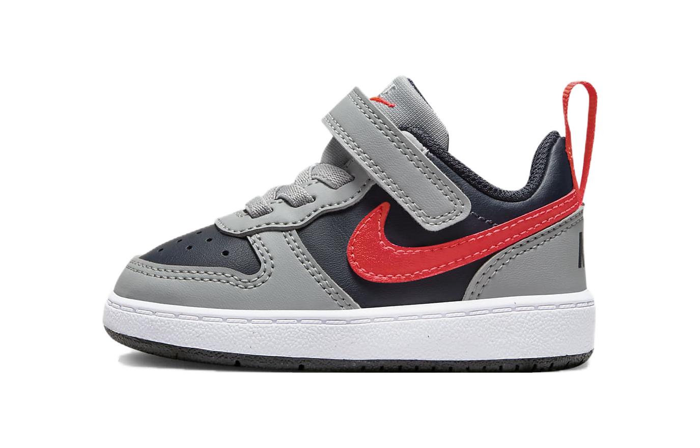Nike Court Borough Low Recraft TD  Light Smoke Grey Bright Crimson  DV5458-003 23.5