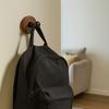 Multifunctional Self-Adhesive Suction Cup Door Hook Removable Wooden Towel Rack Stable Key Hook Bathroom