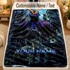 Flannel BlanketKontra K Custom Name Text Personalized Soft Warm Throw Blanket Home Decor Gift