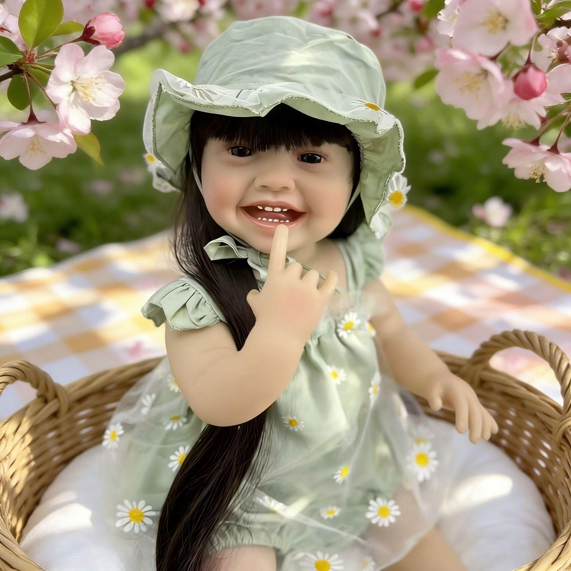 

BZDOLL 55 см Силиконовая девочка-игрушка с длинными волосами: Водонепроницаемый, Подходит для ванны, Стоячий и Подвижный 55cm