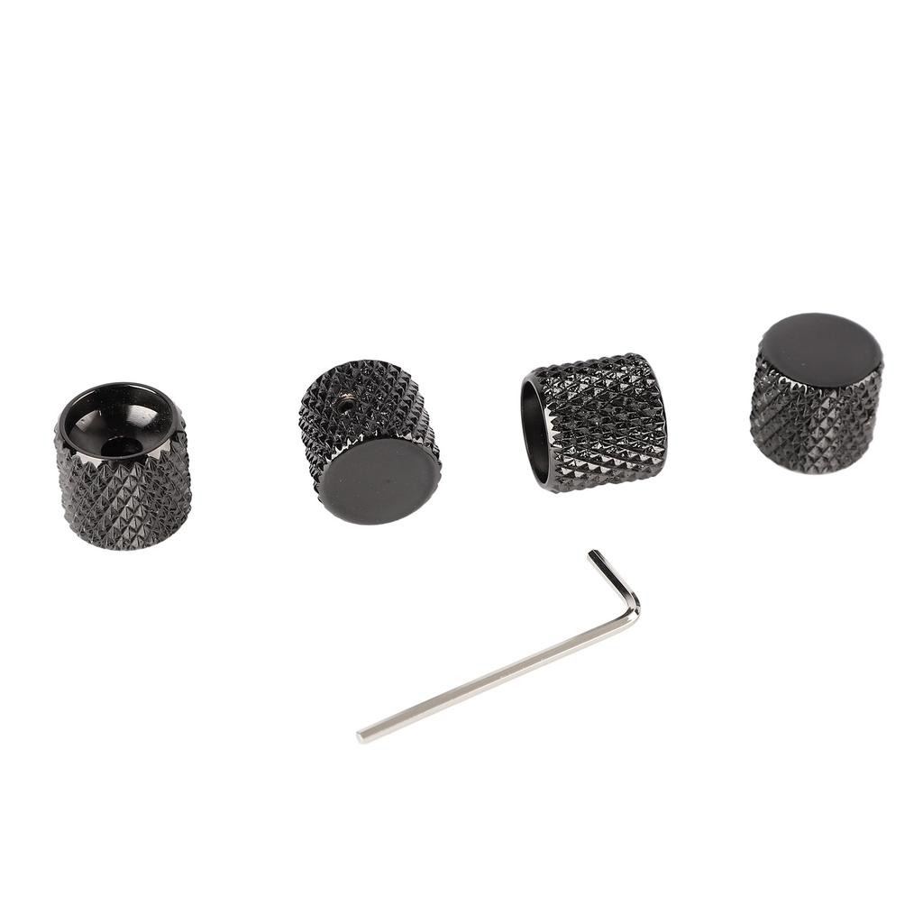 4Pcs Guitar Knob Metal Volume Tone Control Dome Flat Top Barrel Knob Musical Instrument Accessory
