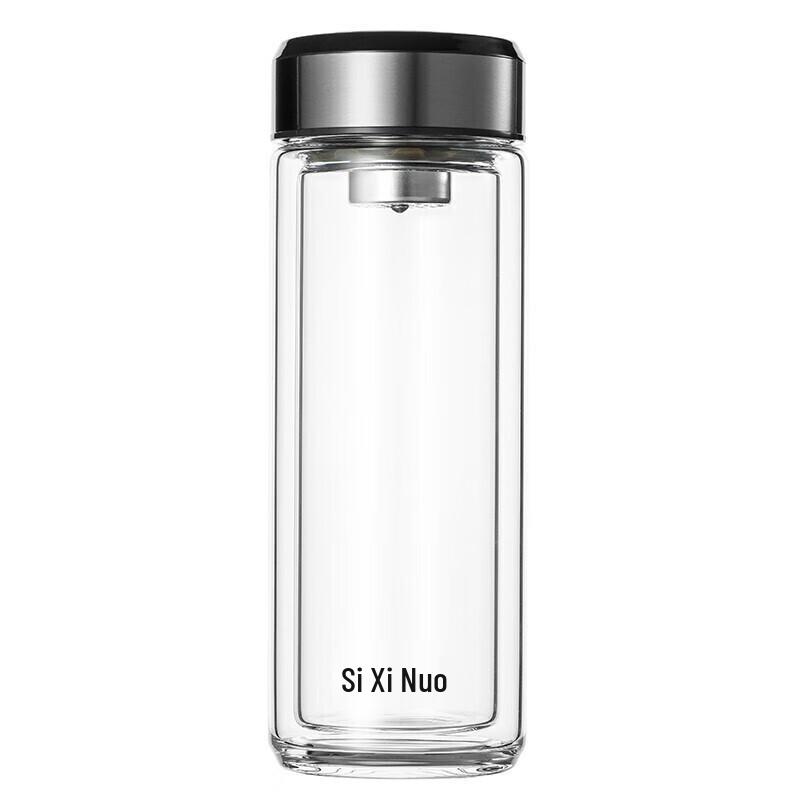 HEENOOR 285ml Double-Layer Glass Business Cup with Tea Infuser