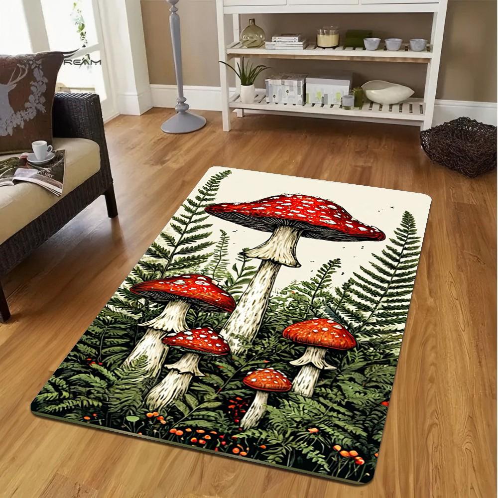 Creative INS Witch Forest Red Mushroom Magic World Carprt for Living Room Bedroom Decor Soft Area Floor Mat Kitchen Rug Gift