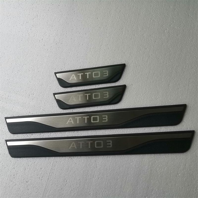 For BYD Atto 3     2024 Car Door Sill Cover Scuff Plate Pedal Protection Guard Sticker Car Styling Accessories