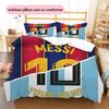 Custom Name Lionel Messi Pattern Bedding Quilt Set  Home Decoration  Gift (1 * duvet cover + 2 * pillowcase  without core)