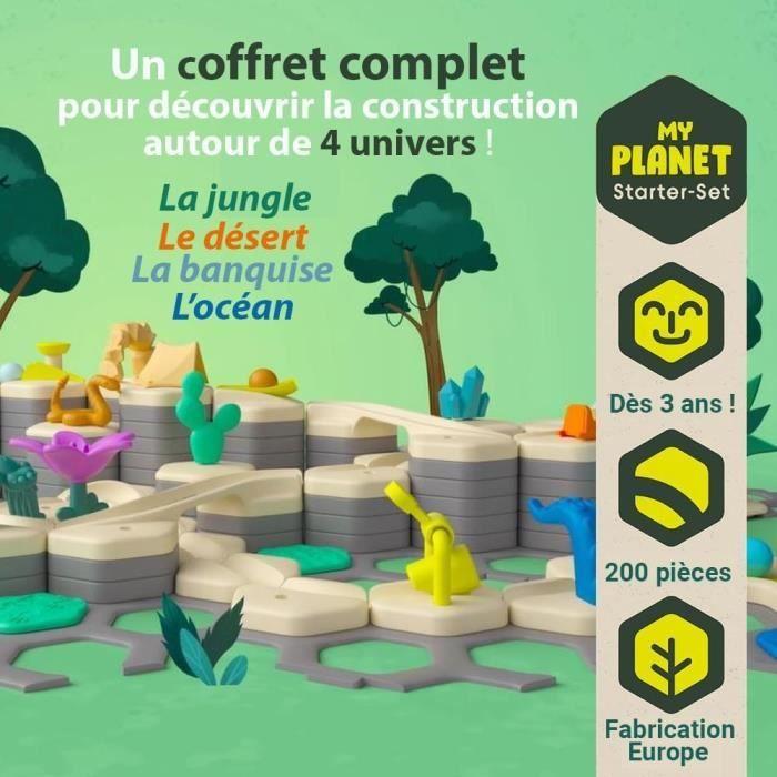 Gravitrax junior - starter set xxl my planet 184 pièces - circuit de billes - jeu de construction créatif - dès 3 ans -