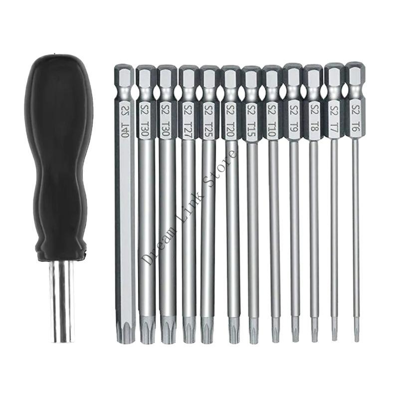 Q1FD 100mm Hollow Plum Blossom Extended Screwdriver Set Hexagonal Handle Screwdriver Bit Screwdriver Tool with Handle China Mainland
