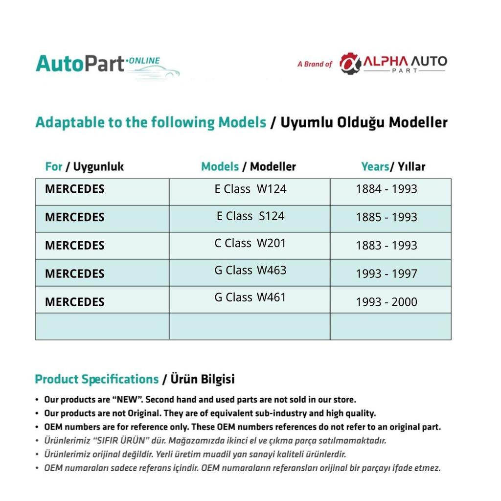 Injectorleidingenset voor Mercedes E-Klasse W124, S124, C-Klasse W201