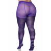 Collant Nylon Rayures 2 tons Leg... Noir/mauve