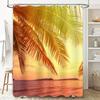 Summer Paradise Shower Curtain Palm Tree Print for Bathroom Decor Beachfront Vibe Coastal Style Home Decoration