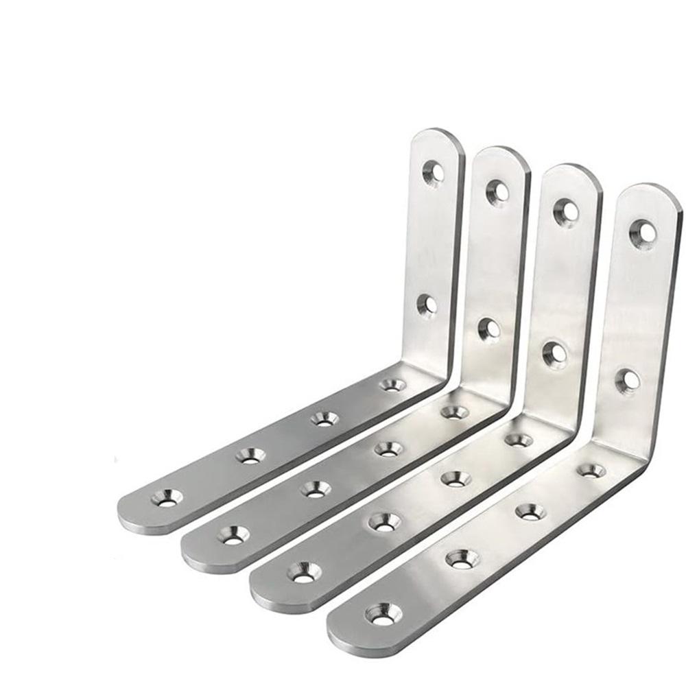 4 Heavy-duty Shelf Brackets, 4 Mm Thick, Suitable For Wall Mounting Shelves, 90-degree Angle Brackets, Suitable For Wood, Dimensions 150 Mm × 100 Mm