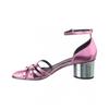 Salvatore Ferragamo Ferragamo Flor Leather Sandal Pink