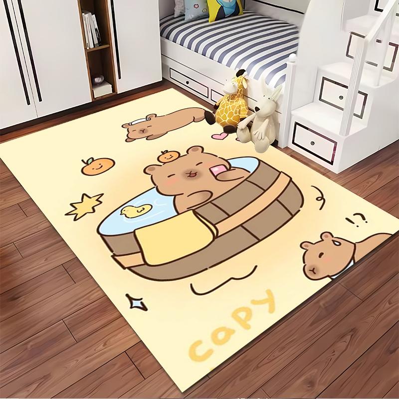 Cute Bear Cartoon with Citrus Suitable for Use As an Anti-slip Game Mat for Living Room and Bedroom Sofas