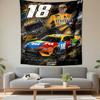 Kyle Busch NASCAR #18 M&Ms Champion Car Motorsport Bohemian Tapestry for Fans Home Decor